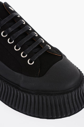 Canvas Lace-Up Sneakers with Chunky Sole