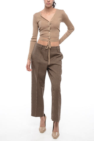 Cardigan Crop Con Scollo Sulla Schiena
