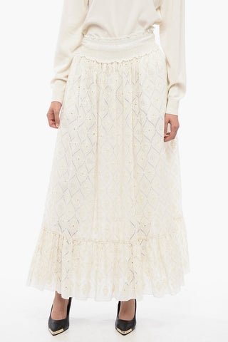 Sangallo Maxi Skirt with Elastic Wistband