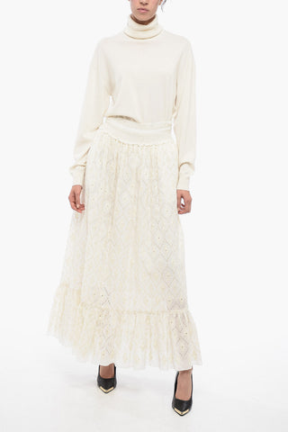 Sangallo Maxi Skirt with Elastic Wistband