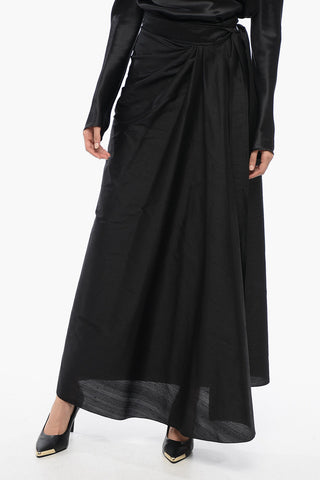 Silk Semi-sheer Skirt with Belt
