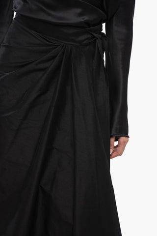 Silk Semi-sheer Skirt with Belt