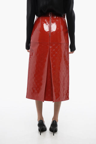 Gonna in Vernice con Fantasia Monogram Ton-sur-ton