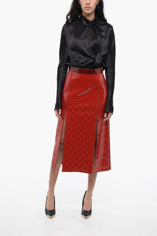 Gonna in Vernice con Fantasia Monogram Ton-sur-ton