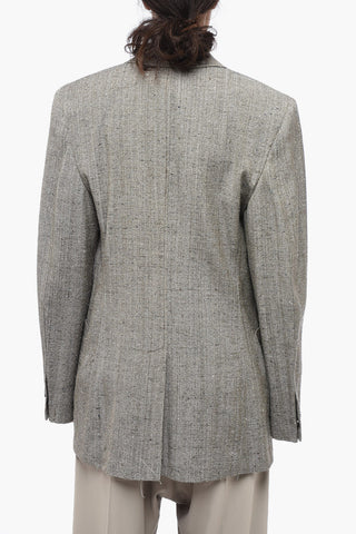 Halflined Blazer with Hopsack Motif
