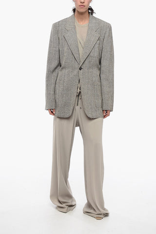 Halflined Blazer with Hopsack Motif