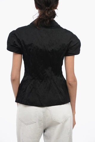 Wrinkled Effect Shirt with Short Sleeves