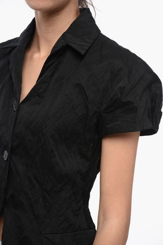 Wrinkled Effect Shirt with Short Sleeves