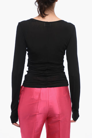 Top Effetto Sheer con Drappeggio