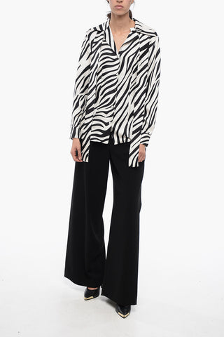 Silk Animalier Shirt with Self-tie Detail