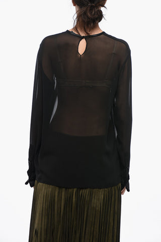 Chiffon STRANO Shirt with Rear Buttoned Fastening