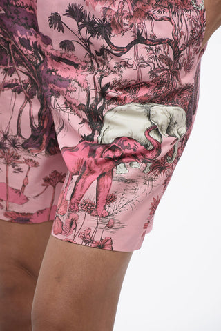 Shorts a Vita Alta con Pince Frontali