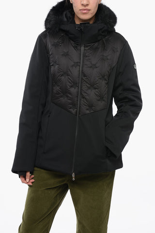 EA7 Embroidered Ski Jacket with Faux Four Detail