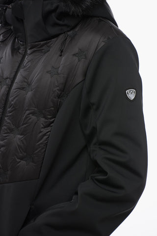 EA7 Embroidered Ski Jacket with Faux Four Detail