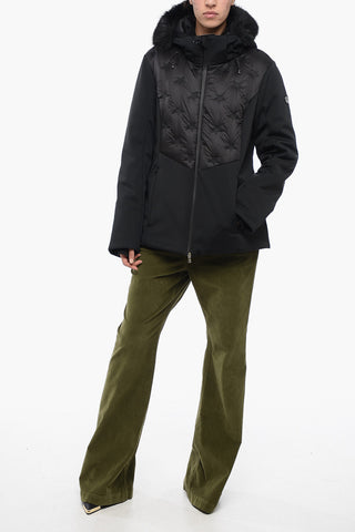 EA7 Embroidered Ski Jacket with Faux Four Detail