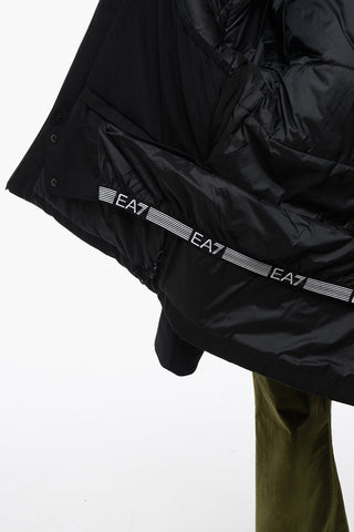 EA7 Embroidered Ski Jacket with Faux Four Detail