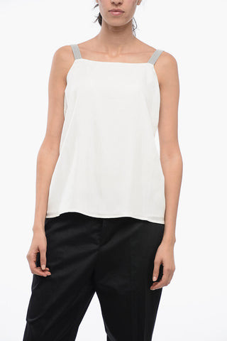 Silk Top with Jewel Straps
