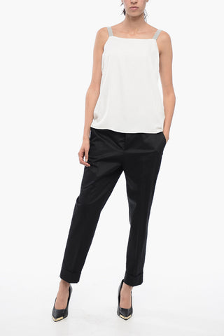 Silk Top with Jewel Straps