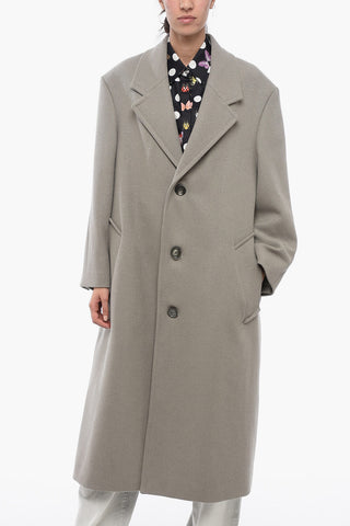 Twill Wool Coat with Flush Pockets