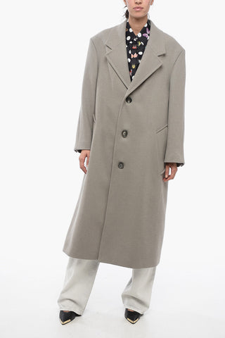 Twill Wool Coat with Flush Pockets