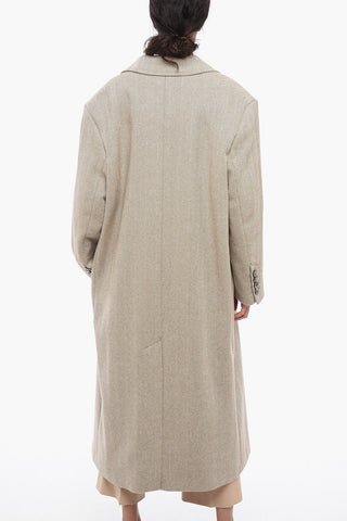 Cappotto in Lana con Motivo Herringbone