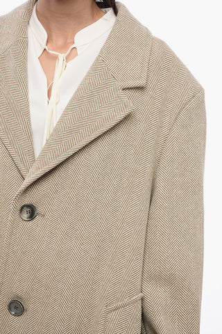 Cappotto in Lana con Motivo Herringbone