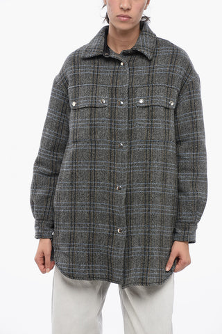 Cappotto Imbottito in Lana Vergine Herringbone