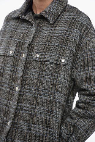 Cappotto Imbottito in Lana Vergine Herringbone