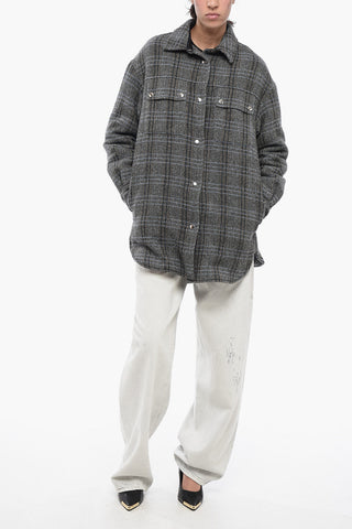 Cappotto Imbottito in Lana Vergine Herringbone