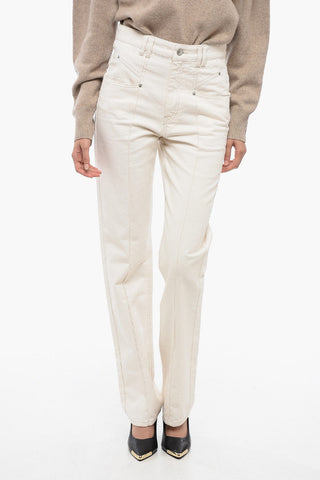 Straight-Fit Denims with Visible Stitches 20cm