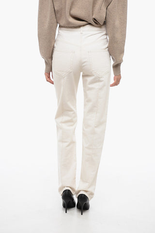 Straight-Fit Denims with Visible Stitches 20cm