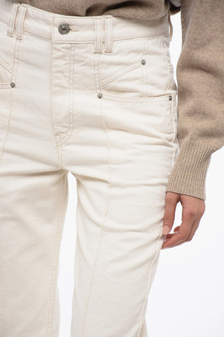 Straight-Fit Denims with Visible Stitches 20cm