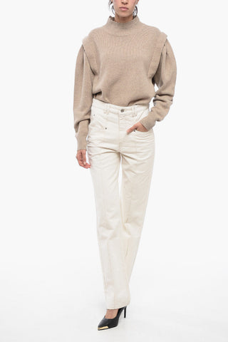 Straight-Fit Denims with Visible Stitches 20cm