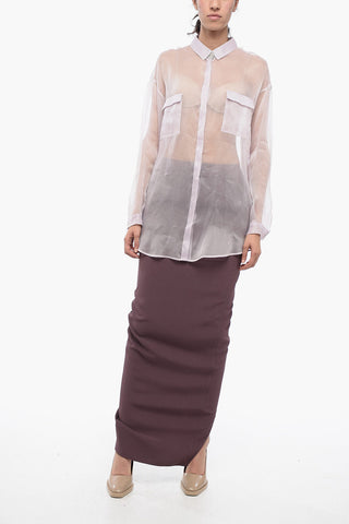 Organdy Oversized Shirt with Shimmer Collar Detail