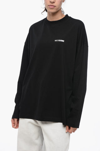 Long-Sleeved UNISEX Crewneck T-Shirt with Contrasting Logo
