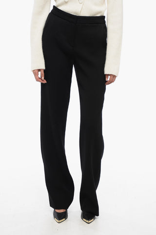 Stretchy Wool Chinos Pants with Straight-Fit