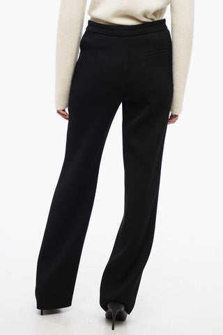 Stretchy Wool Chinos Pants with Straight-Fit