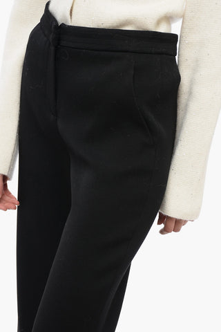 Stretchy Wool Chinos Pants with Straight-Fit