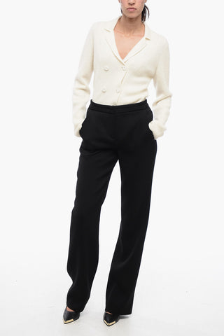 Stretchy Wool Chinos Pants with Straight-Fit