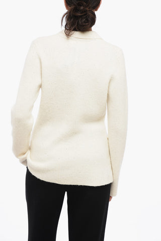 Double-breasted Slim Fit Knitted Blazer with Sequines