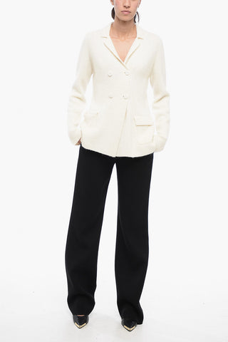 Double-breasted Slim Fit Knitted Blazer with Sequines