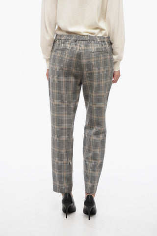 Glen-Plaid Motif Pants with Shimmer Detail