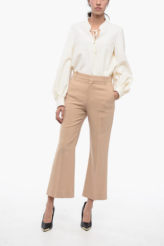 Pantaloni Crop a Una Pince