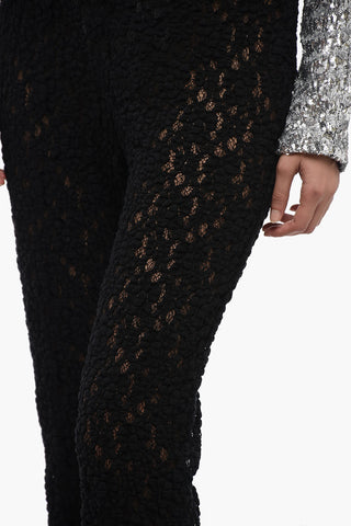 Pantaloni Ricamati con Gamba Svasata