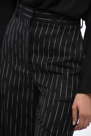 Pinstriped Wool Palazzo Pants