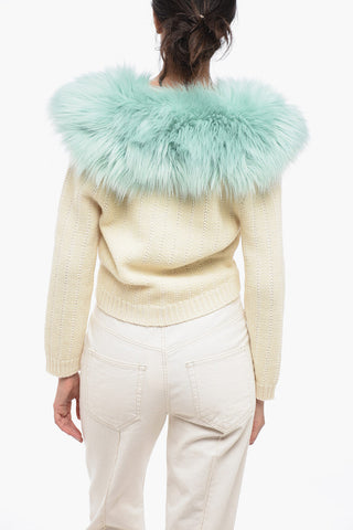 Cashmere-blended Cardigan with Faux Fur