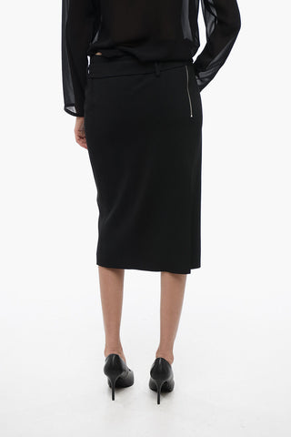 Pencil Skirt with Logoed Belt