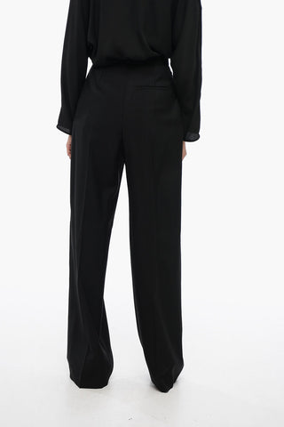 Pantaloni Wide Leg a 2 Pinces in Lana