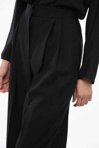 Pantaloni Wide Leg a 2 Pinces in Lana