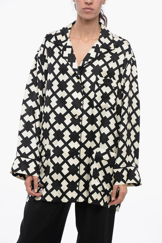 Camicia in Seta con Fantasia Rombi